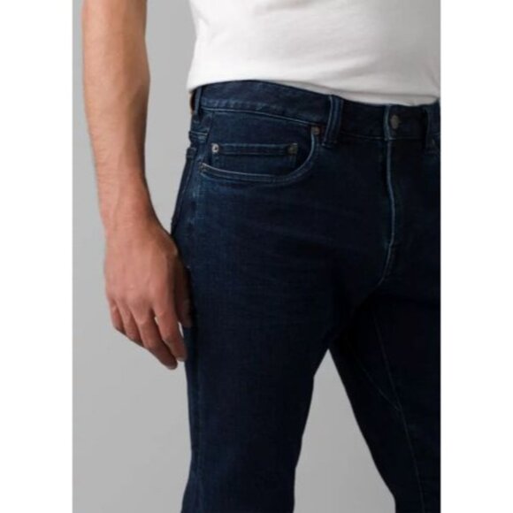 PrAna Hillgard Jean Dark Ozone Wash Mens 42/34 Standard Straight Whiskered NWT - Picture 4 of 4